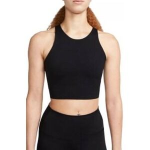 Nike Women's Dri-FIT Luxe Cropped Yoga Tank Top (Black) - XX-Large